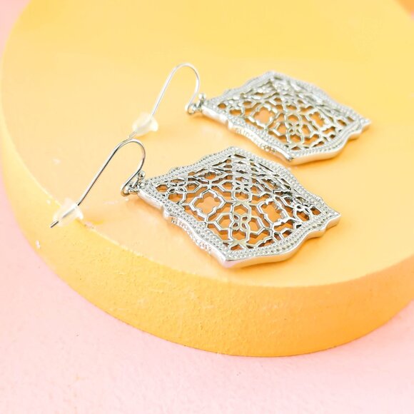 Kendra Scott Silver Filigree Earrings - Picture 3 of 3